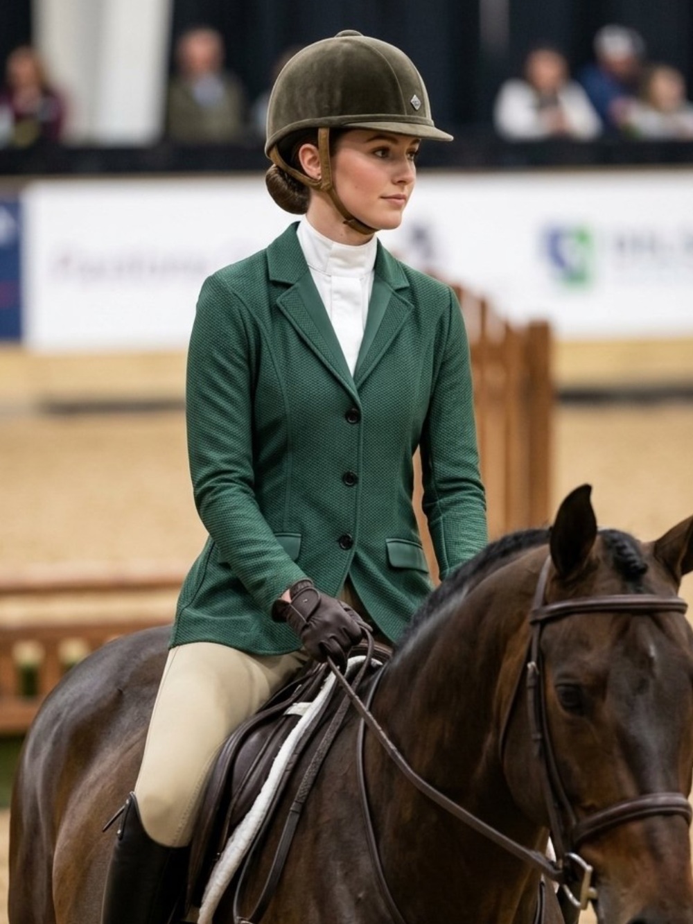 Anaheim Ladies Mesh Show Coat Hunter Green Equestrian Competition Jacket Small